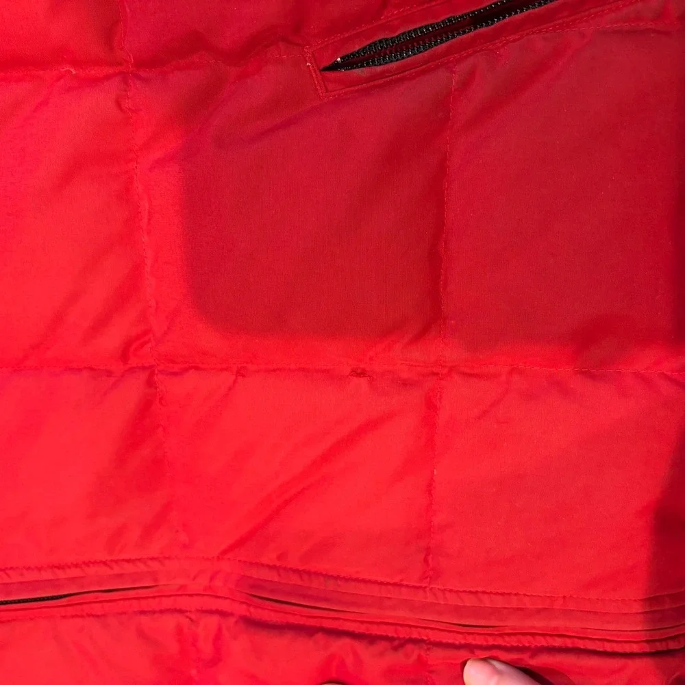 Eddie Bauer VTG Red Puffer Goose Down‎ Jacket Hooded Outdoor Outfitters Size XXL